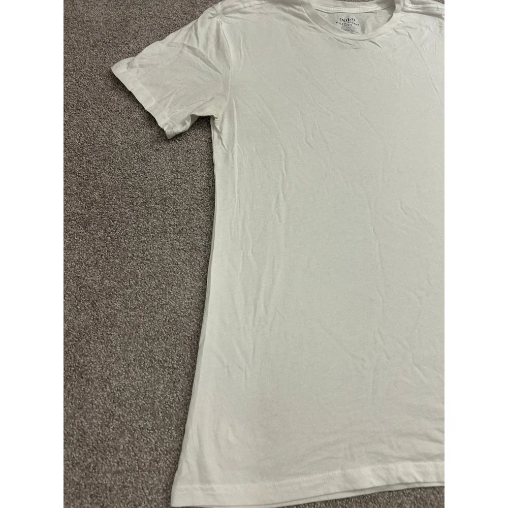 Polo Ralph Lauren TShirt Mens Large White Slim Fit Cotton Pony Logo Short Sleeve
